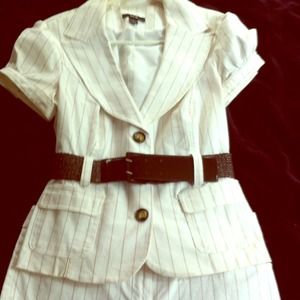 BCX STRIPED BERMUDA SUIT