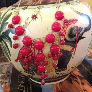 Cascading necklace and earrings