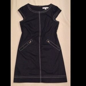 Madison Leigh Navy Petite Dress