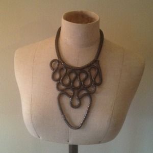 Unique grey metal necklace