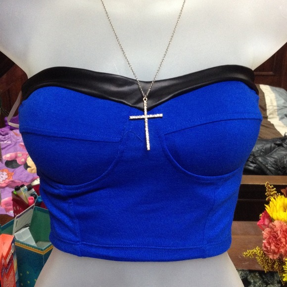 🚫Sold 🔴 blue tube top  m/l