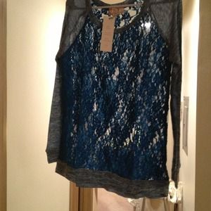 ** Sold-Bundled** Blue Lace Sweater