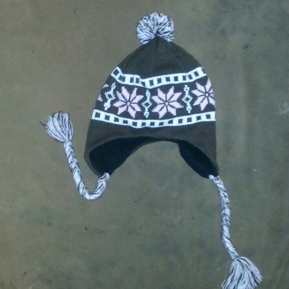Brown wool winter hat w/ earflaps
