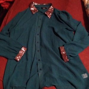 Xl chiffon blouse glittery
