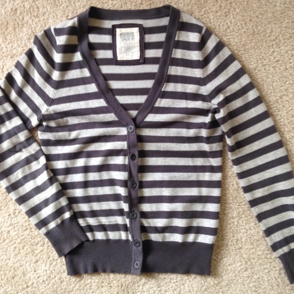 Gray striped cardigan