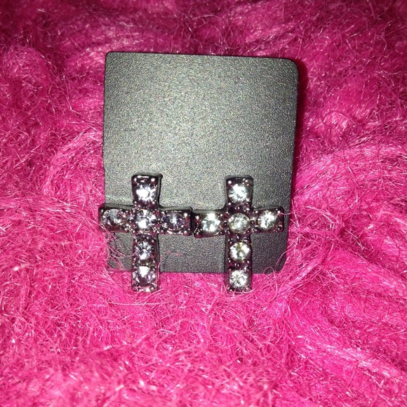 Black cross earrings! Super cute!