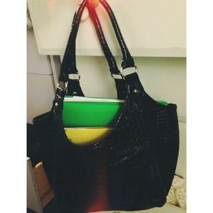 Black Snakeskin Purse School Bag