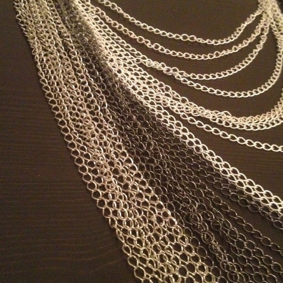 3 shades metal chain, long, unique necklace. - Picture 2 of 4