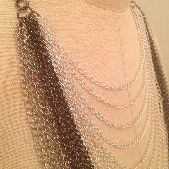 3 shades metal chain, long, unique necklace. - Picture 4 of 4