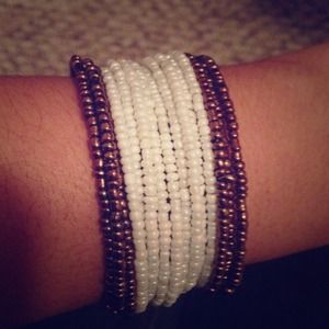 Brown and white bracelet