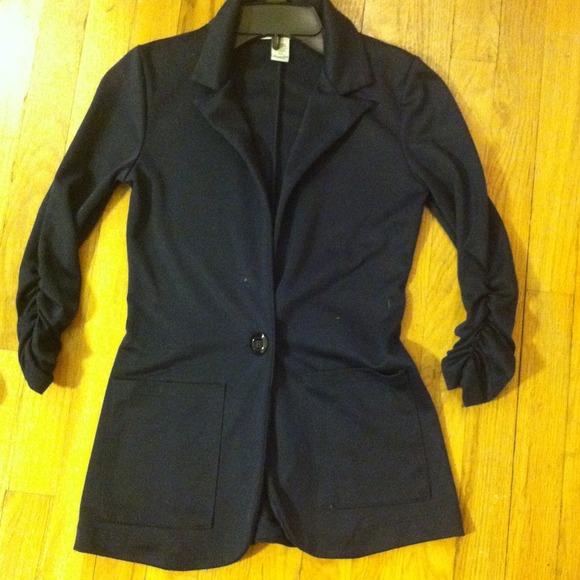 Long navy blue blazer