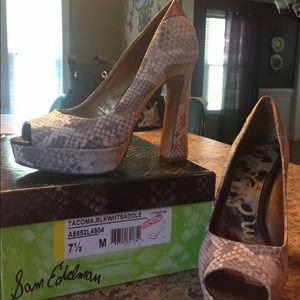 Sam Edelman snake print heel.