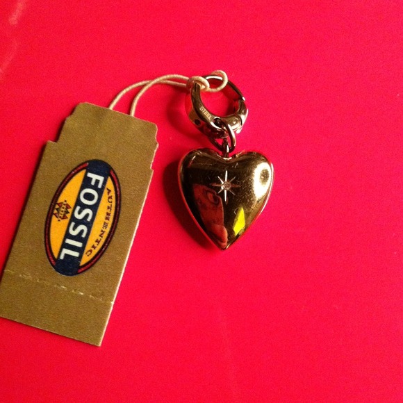 Fossil Rose Goldtone Heart Charm