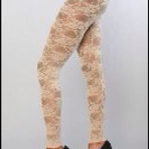 NWT stretchy lace cream leggings! Small and large!