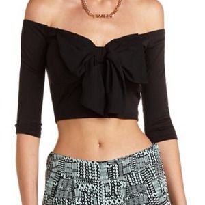 🙅SOLD❗️🙅Charlotte Russe Bow Crop Top Size Small