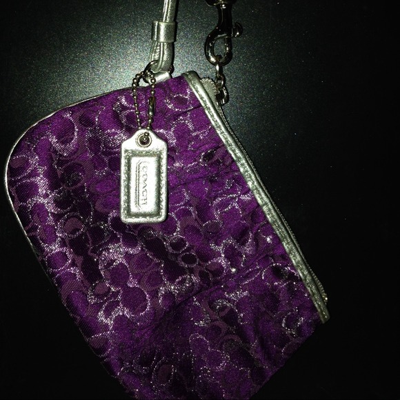 Authentic Purple Coach Wristlet