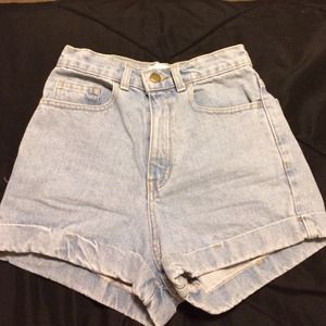 AA Medium Wash High-Waist Jean Cuff Short