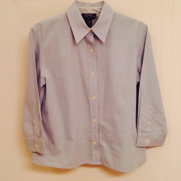 Blue Three Quarter Sleeve Ralph Lauren Top