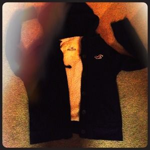 Hollister navy button up hoodie