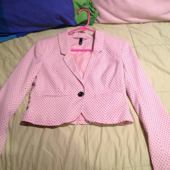 Pink blazer (with black polka dots)