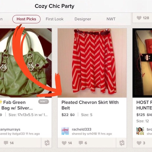 🌟 Host Pick 12/16 🌟Pleated Chevron Skirt W/ Belt - Picture 4 of 4