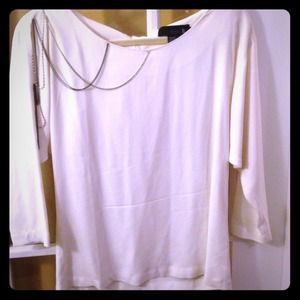 Isabel Lu cream top with chain detail