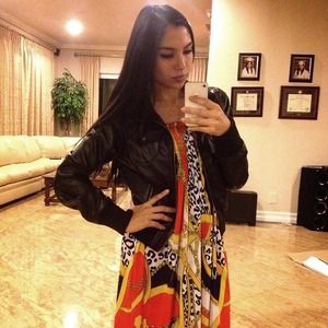 Faux black leather jacket