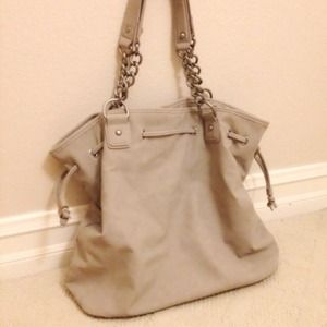 Express large grey/bone hobo bag with chains