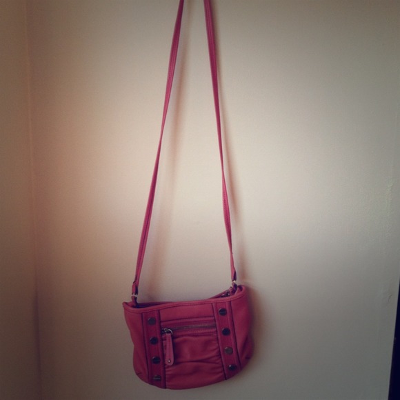 Pink cross body purse