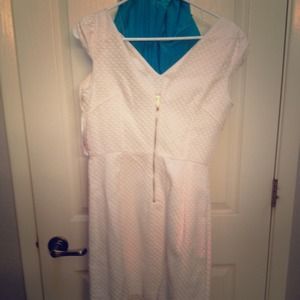 White Worthington dress with gold zipper