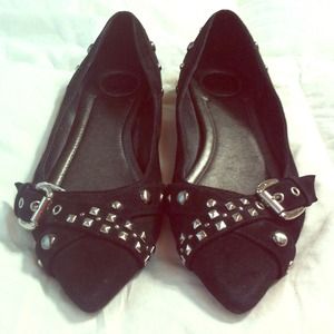 ❗️REDUCED❗️BCBGeneration Black Suede Studded Flats