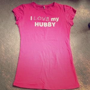 I love my hubby hot pink shirt.