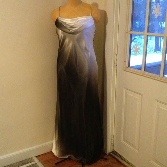 White to gray formal dress. FINAL MARK DOWN.