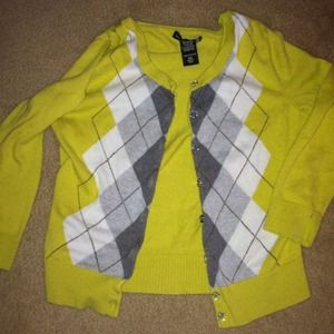 Three quarter length argyle cardigan