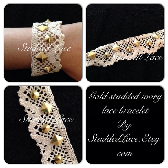 Studded lace bracelet