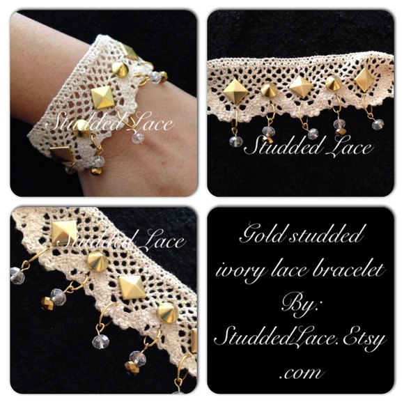 Studded lace bracelet