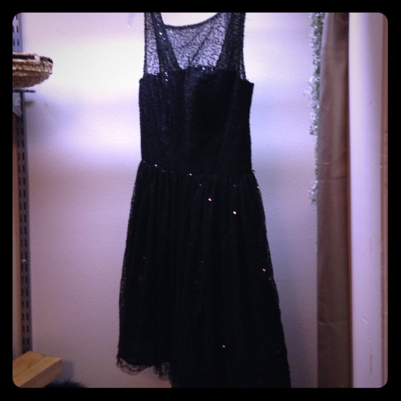 Black Sequined Party Dress