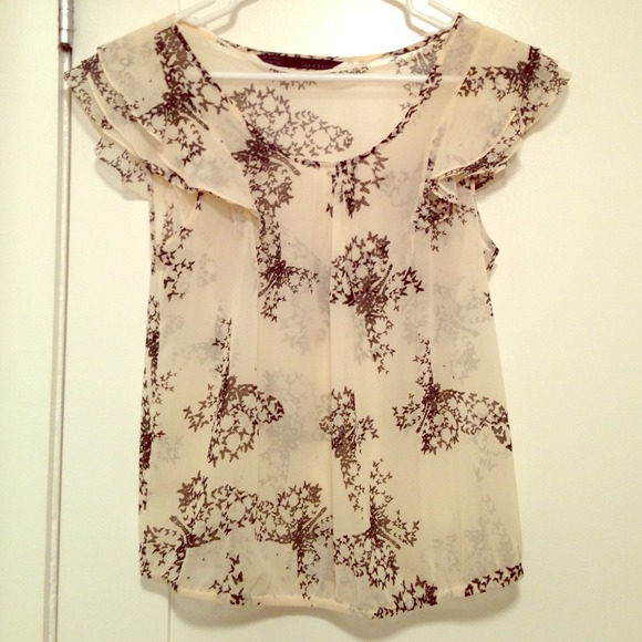 White silk zara top