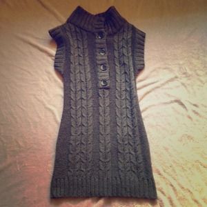 Charcoal Gray Sweater Dress
