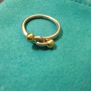100% authentic silver and gold tone knot ring