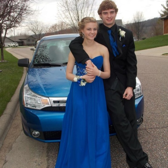 Prom Dress - Royal blue, long, flowy, no poof. - Picture 4 of 4