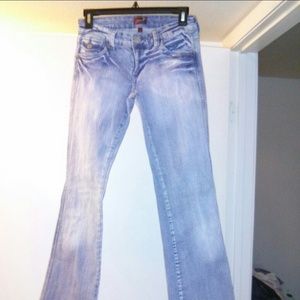 Underground faded blue jeans