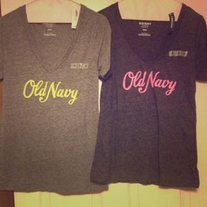 Two Old Navy vintage v-necks