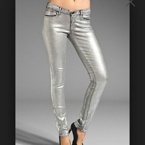 Denim couture Tinseltown skinny jean metallic grey