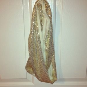Gold sequined scarf