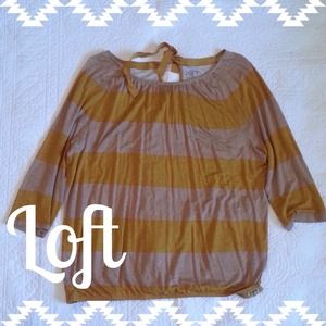 Loft Stripped Mustard Top
