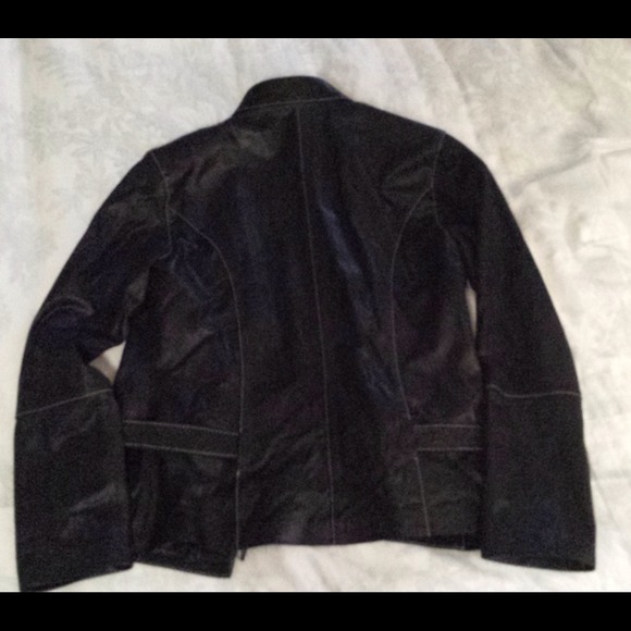 Leather Military Style Jacket - Picture 2 of 2