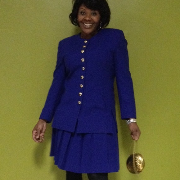 Christian Dior Dresses & Skirts - Christian Dior 2pc Pleated Skirt Military Jacket