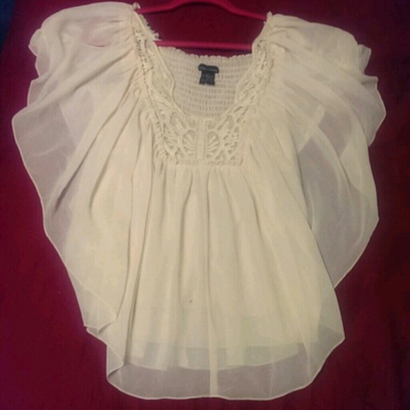 Victorias Secret sheer beige blouse