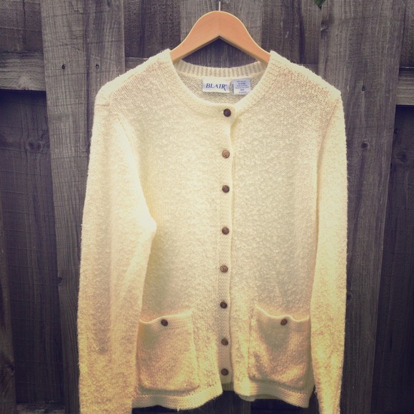 long fuzzy cream cardigan